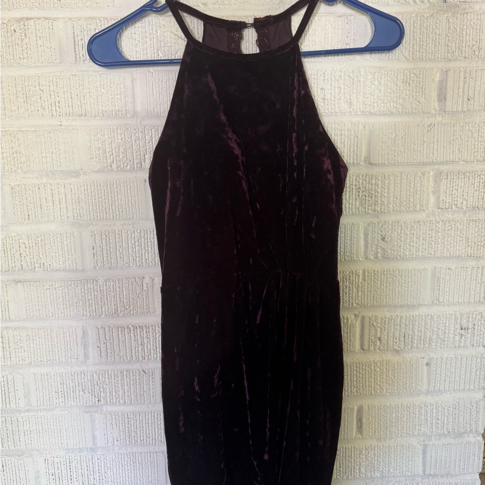 Elegant Violet Velvet Dress